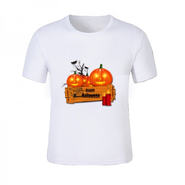 Pumpkin Halloween Round Neck T Shirts
