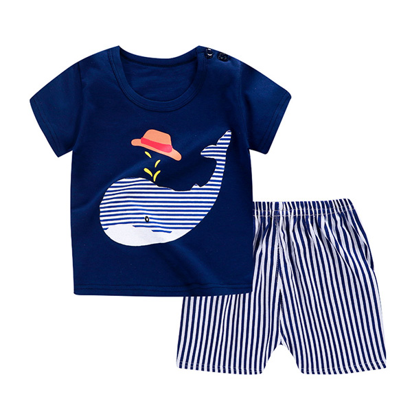 Cute Dolphin Short Sleeve T Shirt Set