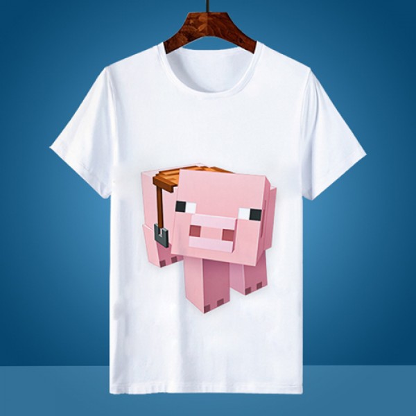 White Game Minecraft Character T Shirt