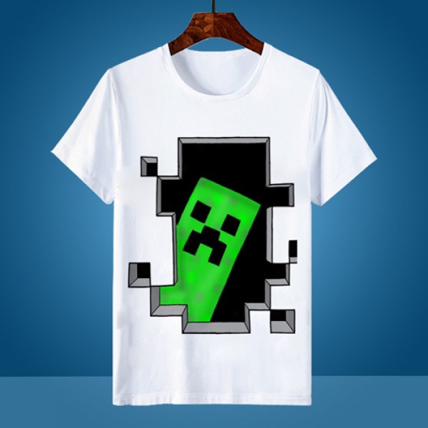 White Minecraft Short Sleeve T Shirt 