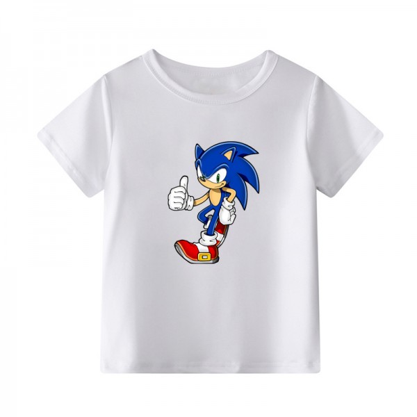White Sonic Game T Shirt For Boys 