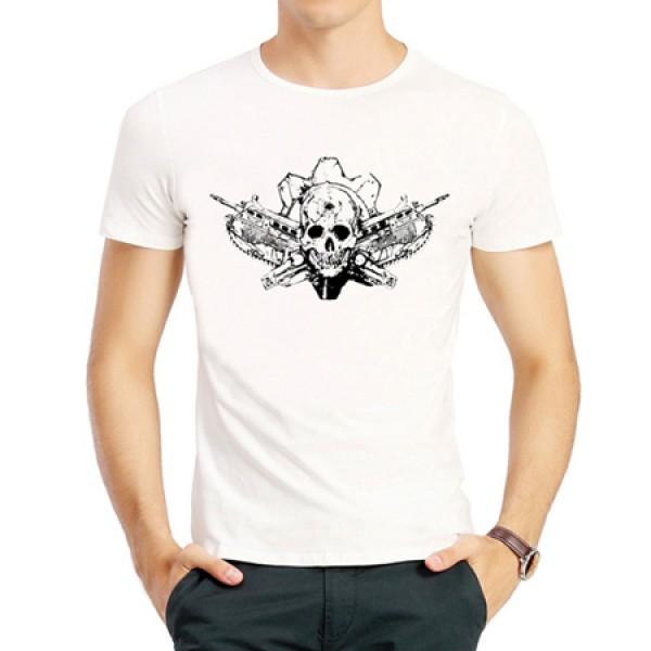 White Game Gears Of War Short Sleeve T Shirts