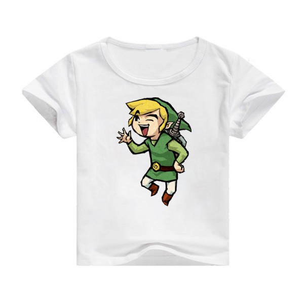 Kids Zelda Summer White Character Game T Shirt
