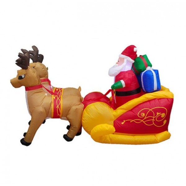Christmas Garden Decorations Elk Pulling Sleigh Inflatable Santa Claus ornaments