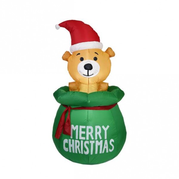 Christmas Inflatable Adornment Luminous Gift Pack Bear Garden Ornaments