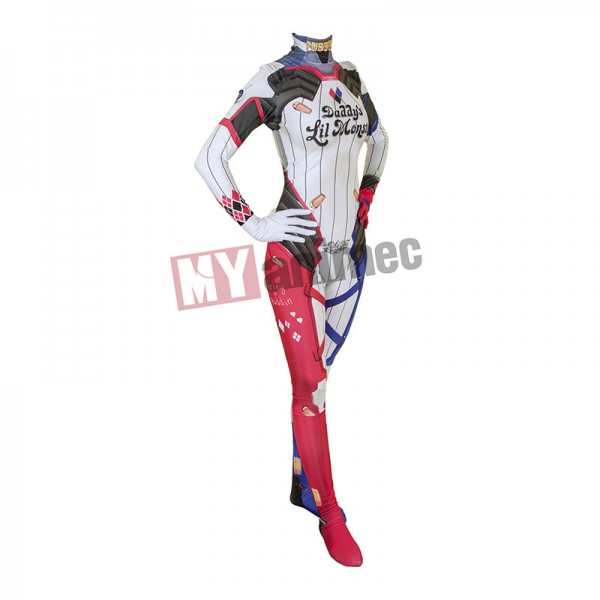 Harleen Quinzel Harley Quinn Costume Zentai 3D Style bodysuit