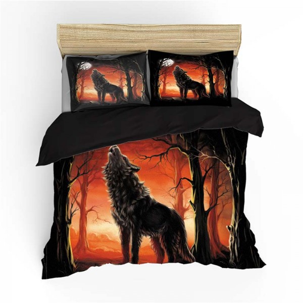 3D Print Comforter Set Wolf Bed Sheets  