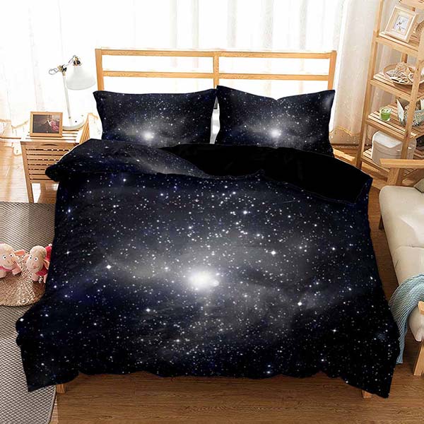 3D Style Galaxy Bedding Colorful Printing Comforte Set 