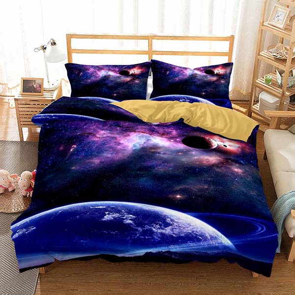 Galaxy Bed Set Colorful Printing Comforter   