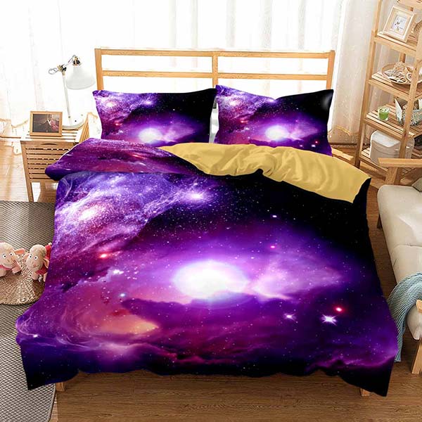 3D Style Galaxy Bed Set Colorful Printing Comforter  