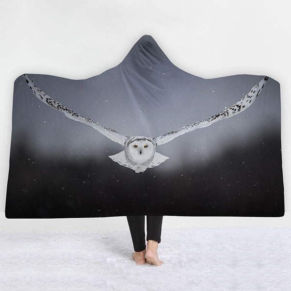 Anime 3D Print Owl Hooded Blanket