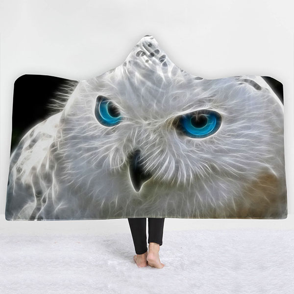 Print Owl 3D Style Hooded Blanket