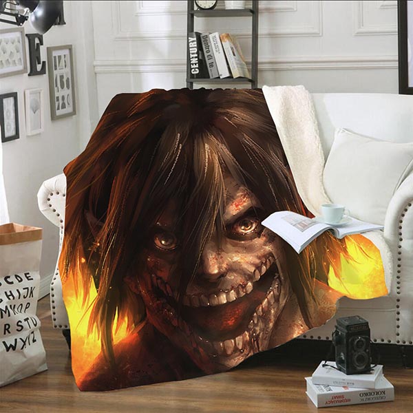 3D Style Attack On Titan Blanket