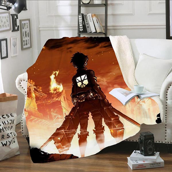 Anime Print Attack On Titan Blanket