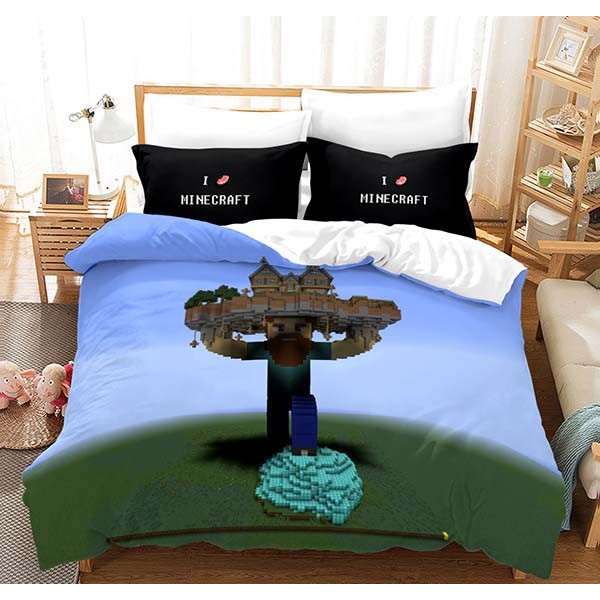 Anime Print Minecraft Bed Set