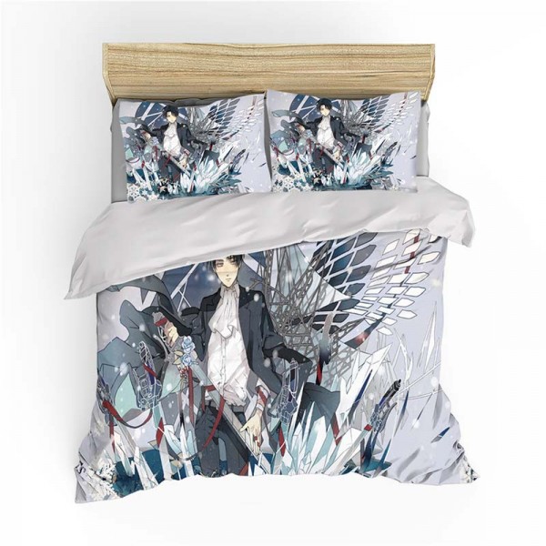 3D Style Anime Print Attack On Titan Bed Set 