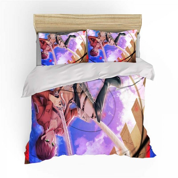 3D Style Printed Attack On Titan Bed Set 