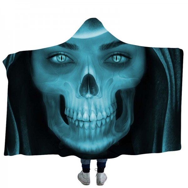 Printing Hooded Skull Blanket 3D Style 