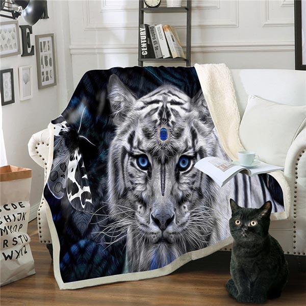 3D Style Tiger Throw Blanket