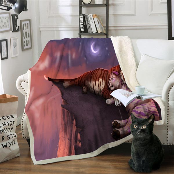 Tiger Printing Throw Blanket 3D Style  