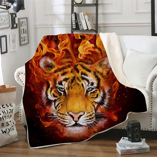Tiger 3D Style Animal Throw Blanket 