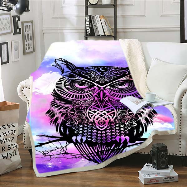 Animal 3D Printing Owl Blanket 