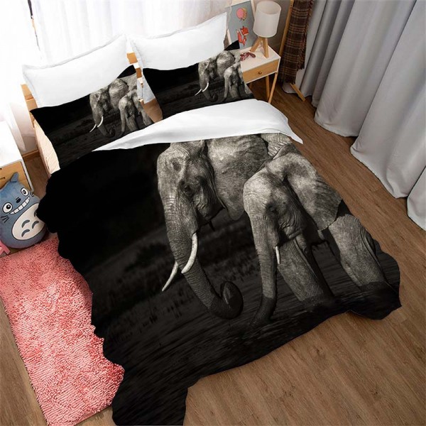 Elephant Duvet Cover 3Pcs Bed Set