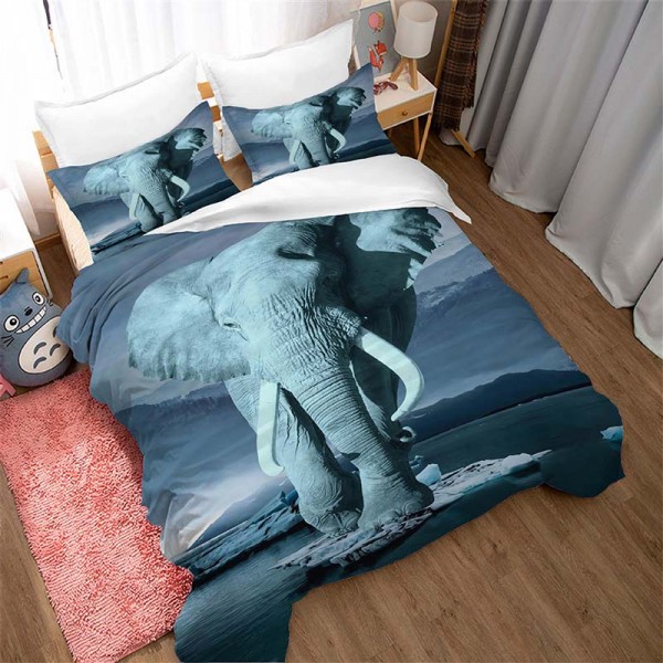 3D Style Bedding Set Elephant Duvet Cover 
