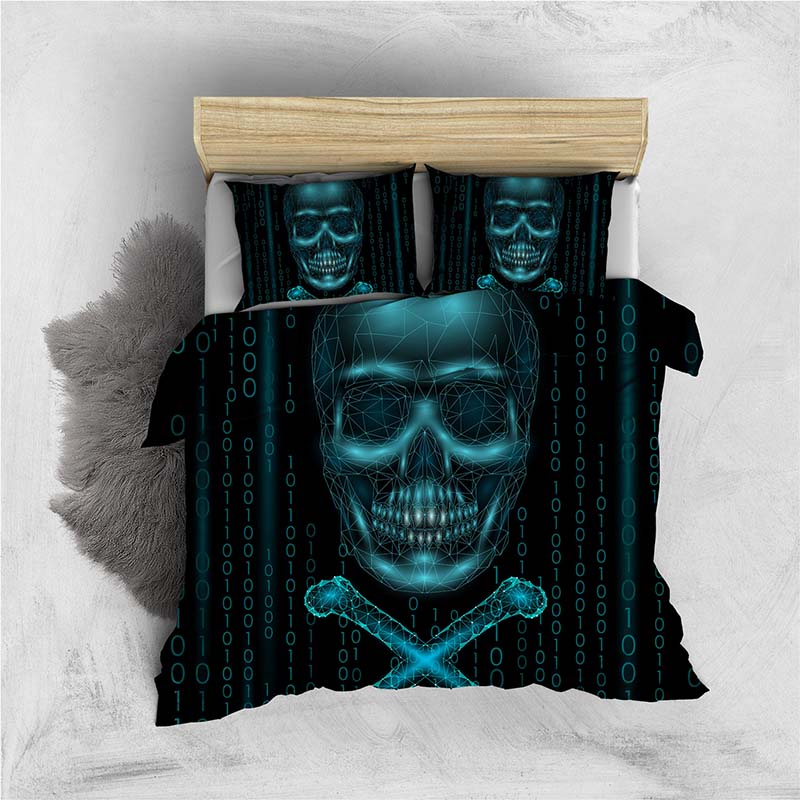 skull duvet cover with pillowcase