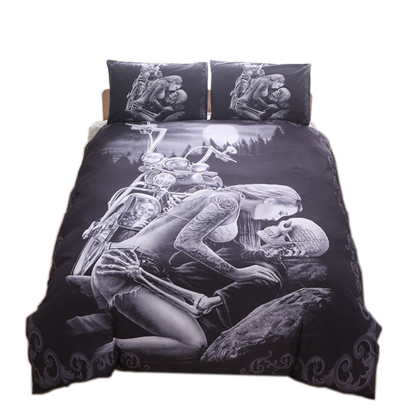 3pcs comforter skull bed sets