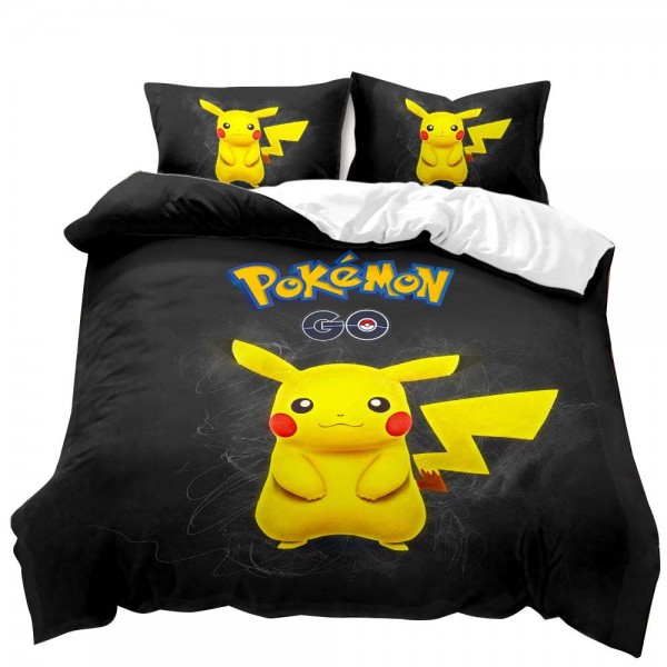 Pokemon Comforter 3pcs Bed Set