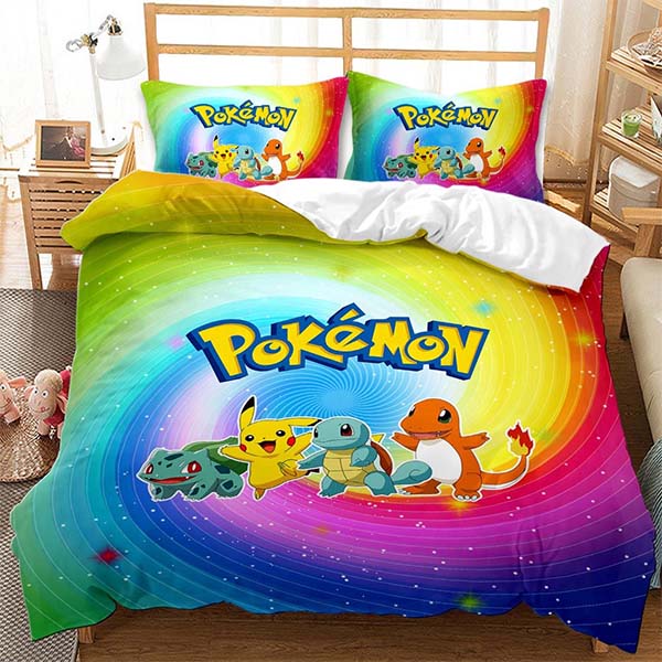 3pcs Duvet Cover Pokemon Bed Set 