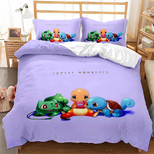 3D Style Duvet Cover Pokemon Bed Set 