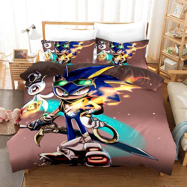 Sonic Bed Set 3D Print Three Pieces Comforter