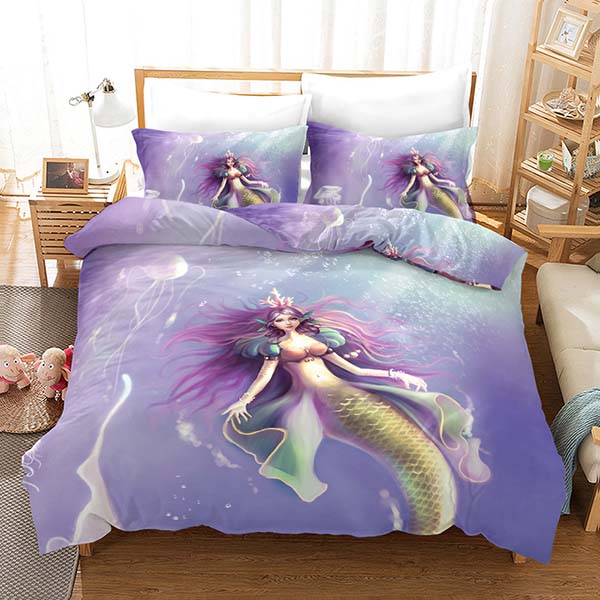 Mermaid Sheets Print Three Picec Bed Set