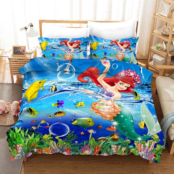 Mermaid Duvet Cover 3Pcs Comforter Set 