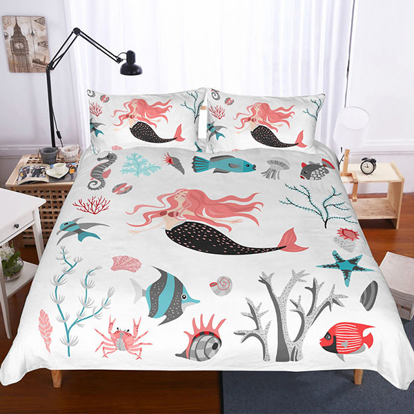 3D Style Comforter Mermaid Beding Set