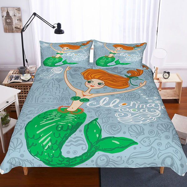 Mermaid Beding Set Printing Comforter