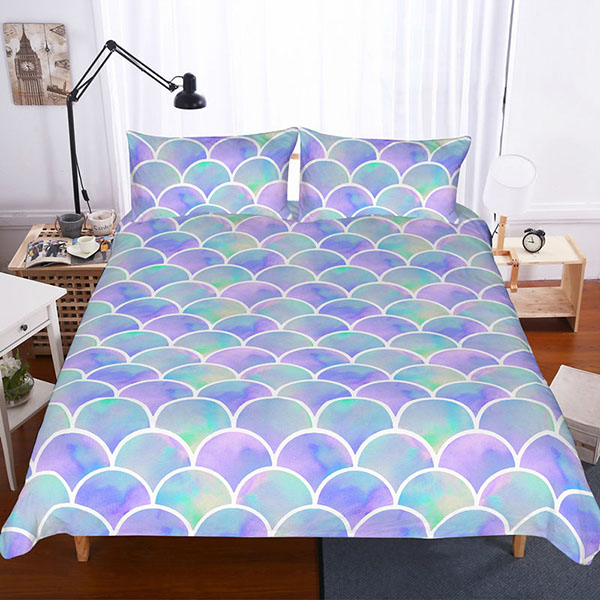 Mermaid Comforter Set Three Picecs Printing Bedding