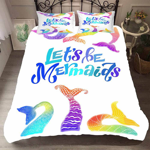 Cartoon Comforter Set 3D Mermaid Bedding