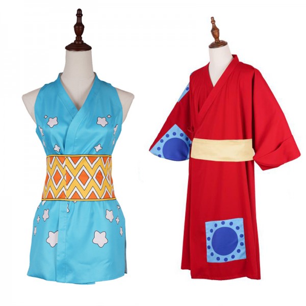 Comic ONE PIECE Monkey D. Luffy and Heroine Nami Couple Cosplay kimono Costumes