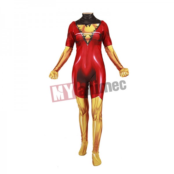 X-Men Dark Phoenix costume for Womens Halloween Full Set Bodysuits Zentai 3D Style Jumpsuit 