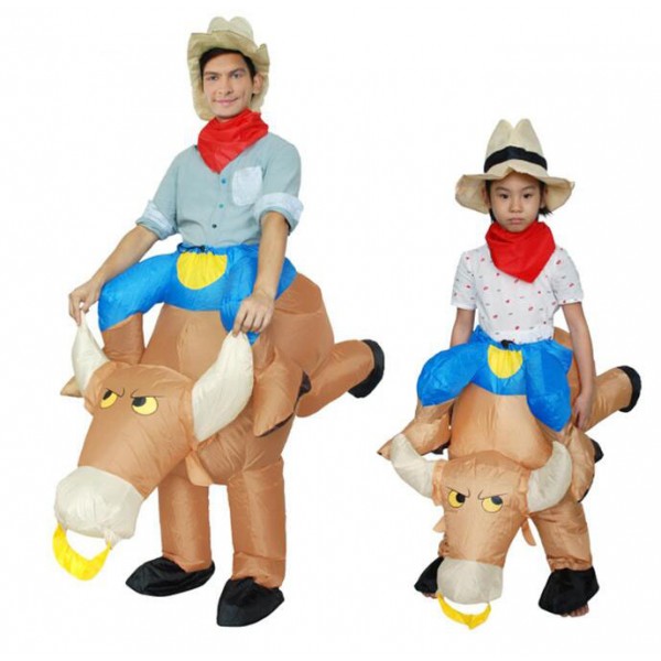 Cowboy Bull Knight Cosplay Clothes Halloween Christmas Cartoon Inflatable Costume