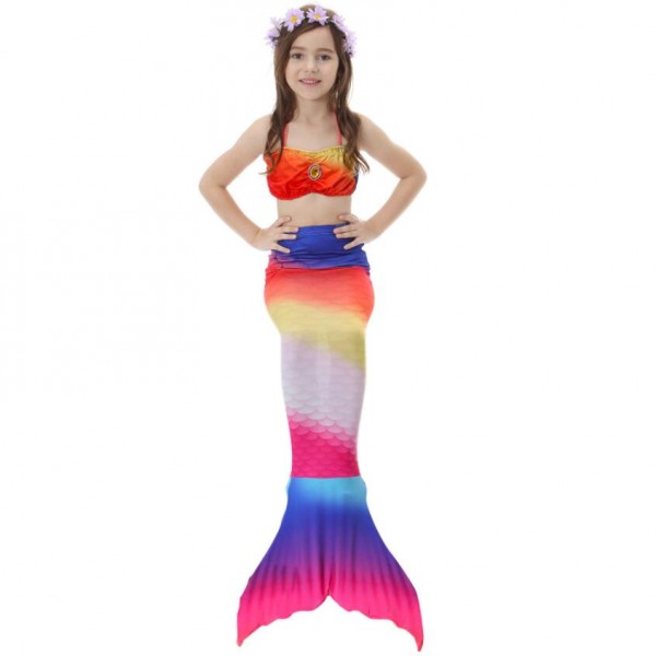 Swimmable Mermaid Tail Monofin Swimware Girls Bikini Sets