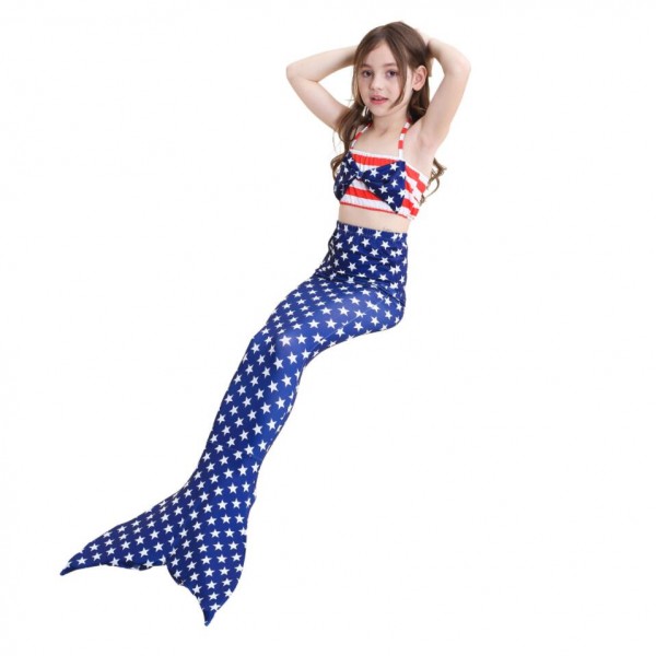 Girls Swimsuit three-piece Mermaid Tails for Swimming Costume 