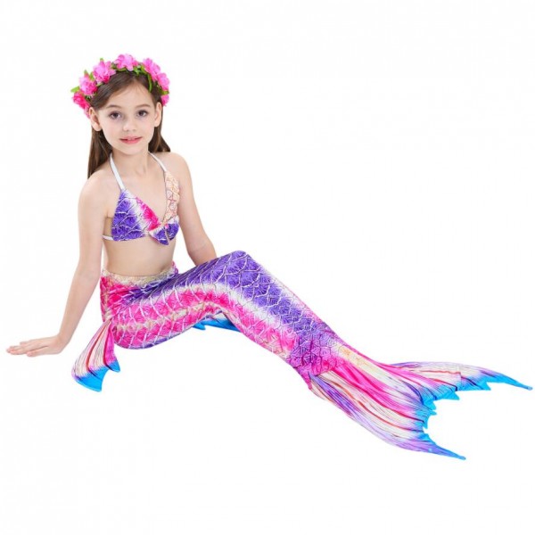 Kids fin fun costume children's bikini girl mermaid swimsuit