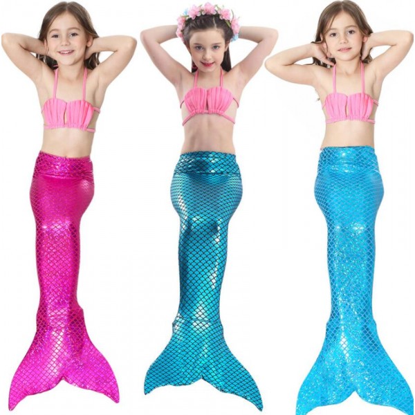 Mermaid swimsuit children girls bikini wading costume