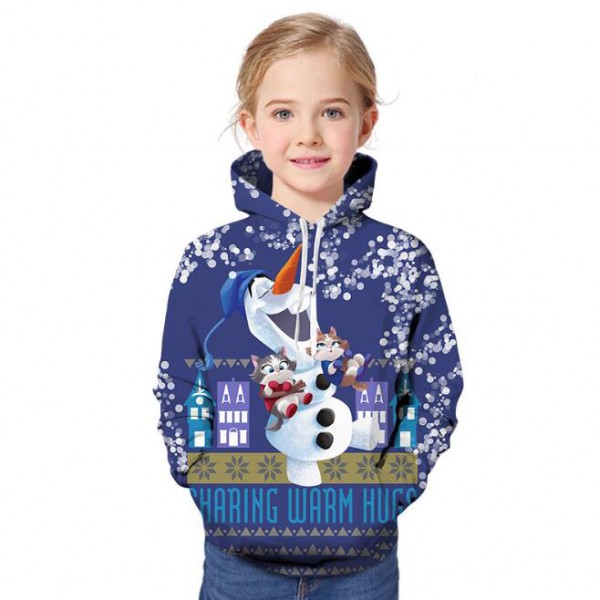  anime hoodies christmas snowman sweatshirt  for girls