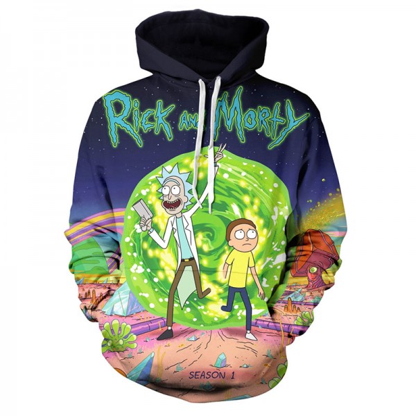 3D printing adult and kids pullover hoodie rick and morty sweatshirt