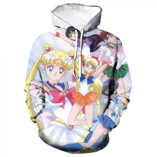 women and girls sailor moon hoodie anime sweatshirt